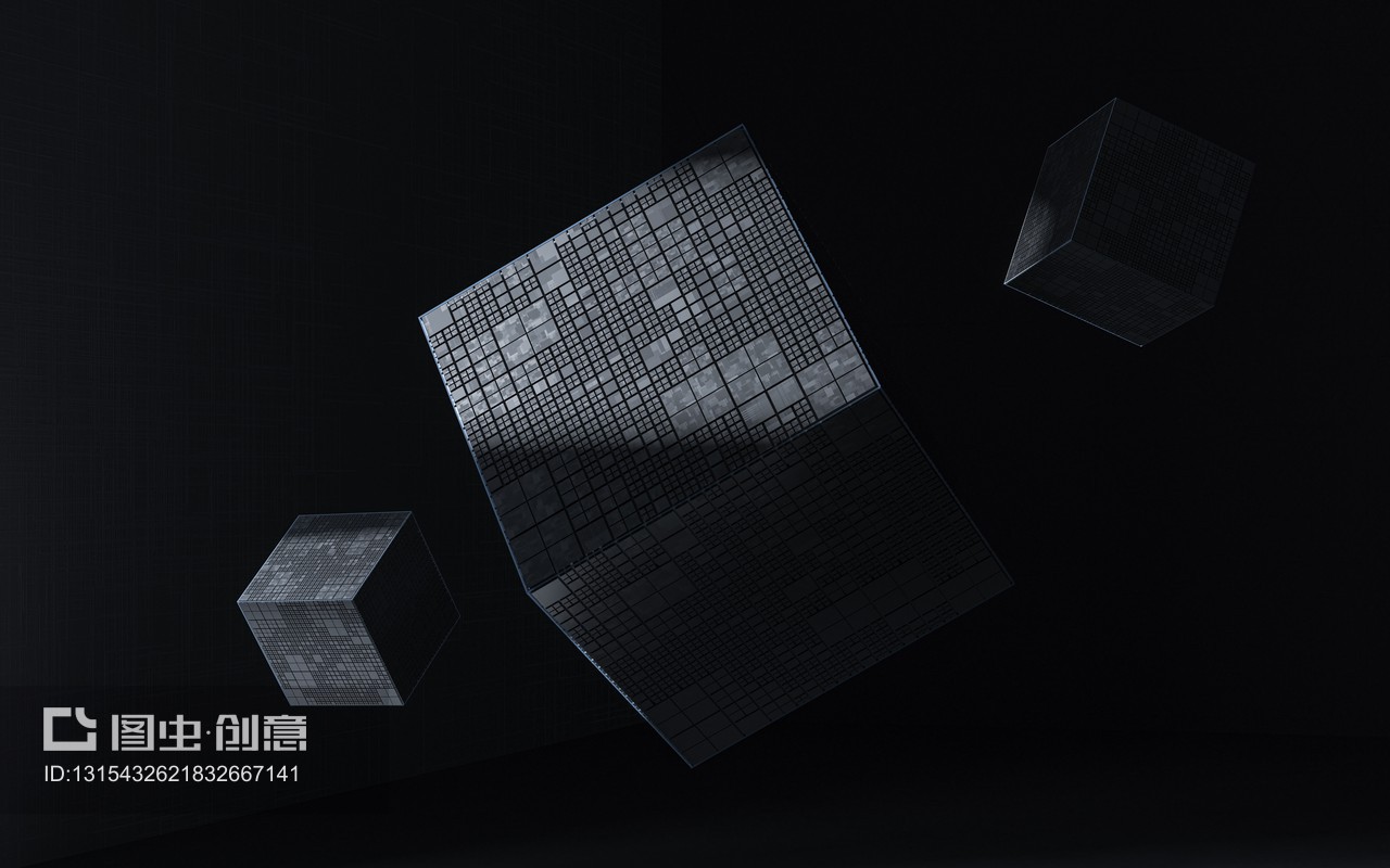 工业概念方块材料 3D渲染